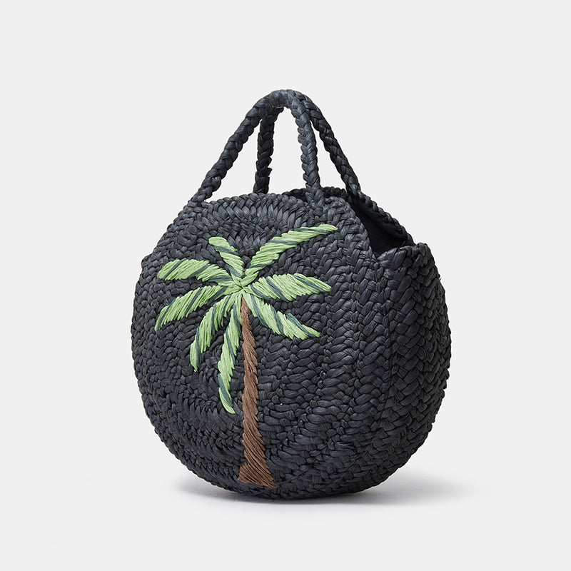 Embroidered straw tote bag, view 3 - MRSLM