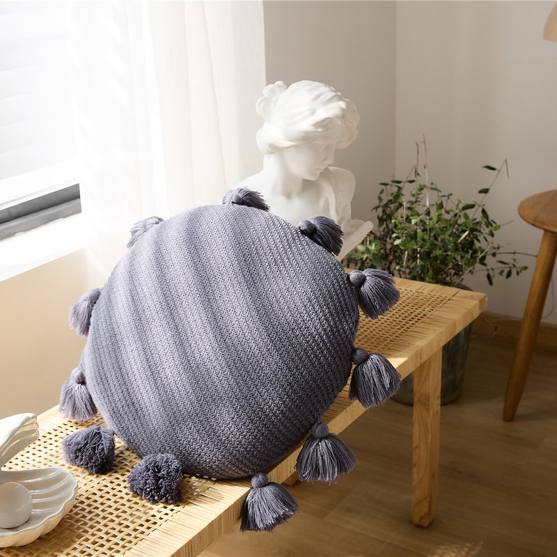 fluffy round tassel seat cushion, view 9 - MRSLM