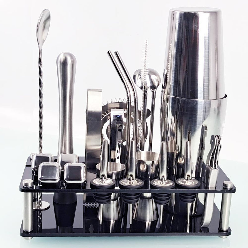 stainless steel acrylic wine mixing tool set, view 2 - MRSLM