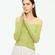 slim-fit V-neck patchwork sweater, view 9 - MRSLM