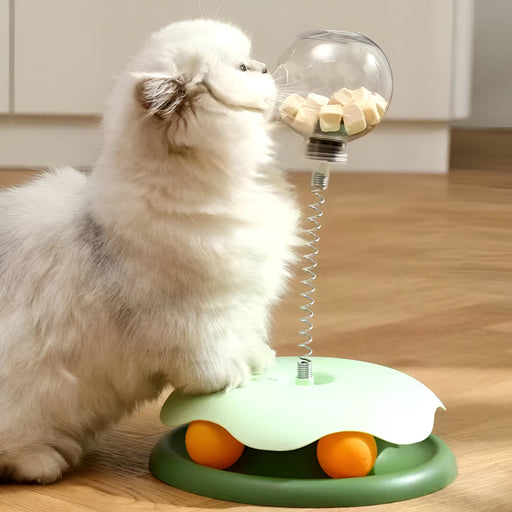 interactive tumbler cat toy with food dispenser - MRSLM