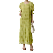 women's pleated texture dress, view 5 - MRSLM