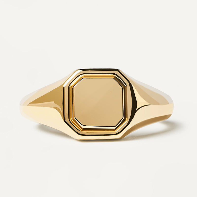 ladies signet ring silver or gold, view 3 - MRSLM