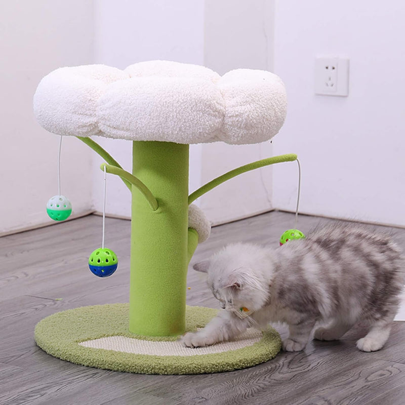 cat tree tower with scratcher post, view 7 - MRSLM