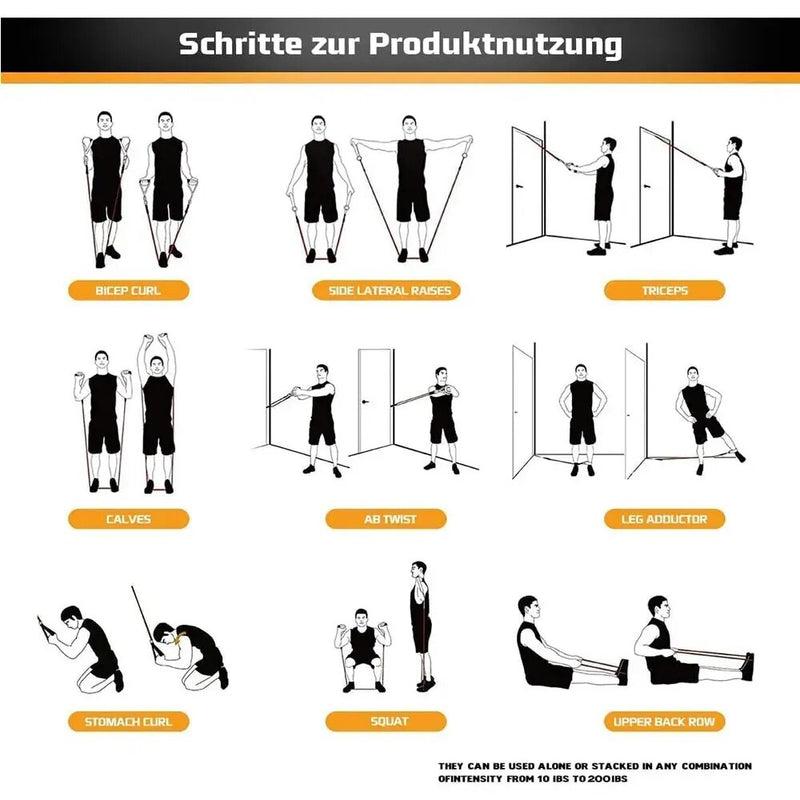 home gym resistance band set, view 11 - MRSLM