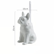 Dog shape toilet brush with ceramic base, view 3 - MRSLM
