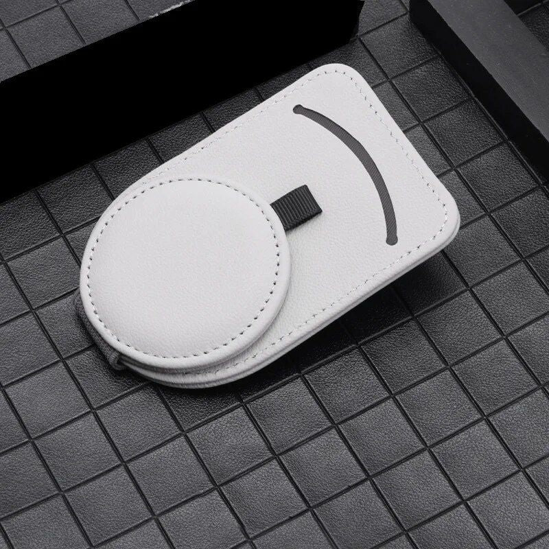 Leather car visor sunglass and card holder, view 7 - MRSLM