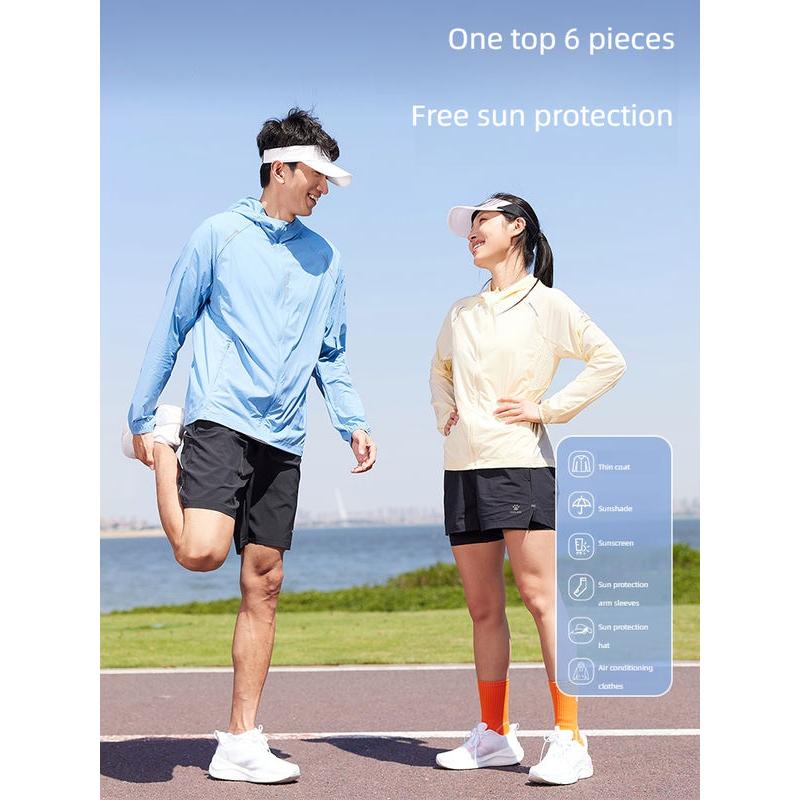 breathable uv protection hooded running jacket, view 12 - MRSLM