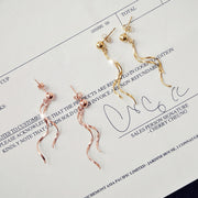 women's titanium steel wave earrings - MRSLM