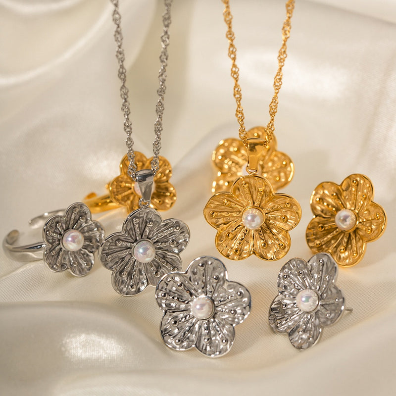 Retro flower jewelry set, view 9 - MRSLM