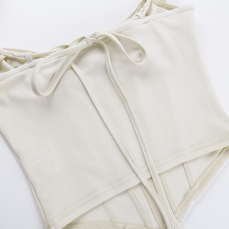 backless ruffle tank top, view 8 - MRSLM