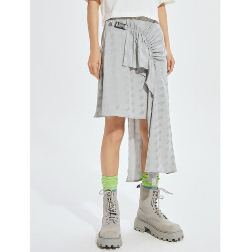 alphabet print knee-length skirt, view 2 - MRSLM