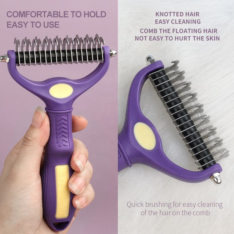 dog deshedding brush, view 6 - MRSLM