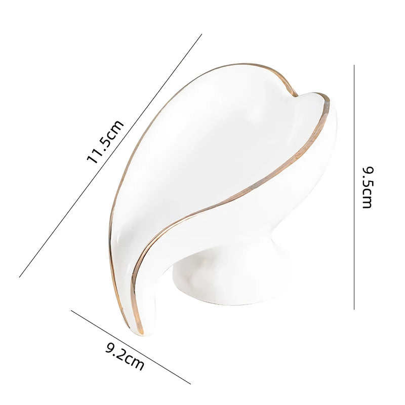 ceramic leaf soap dish, view 3 - MRSLM