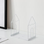 black and white iron bookends, view 4 - MRSLM