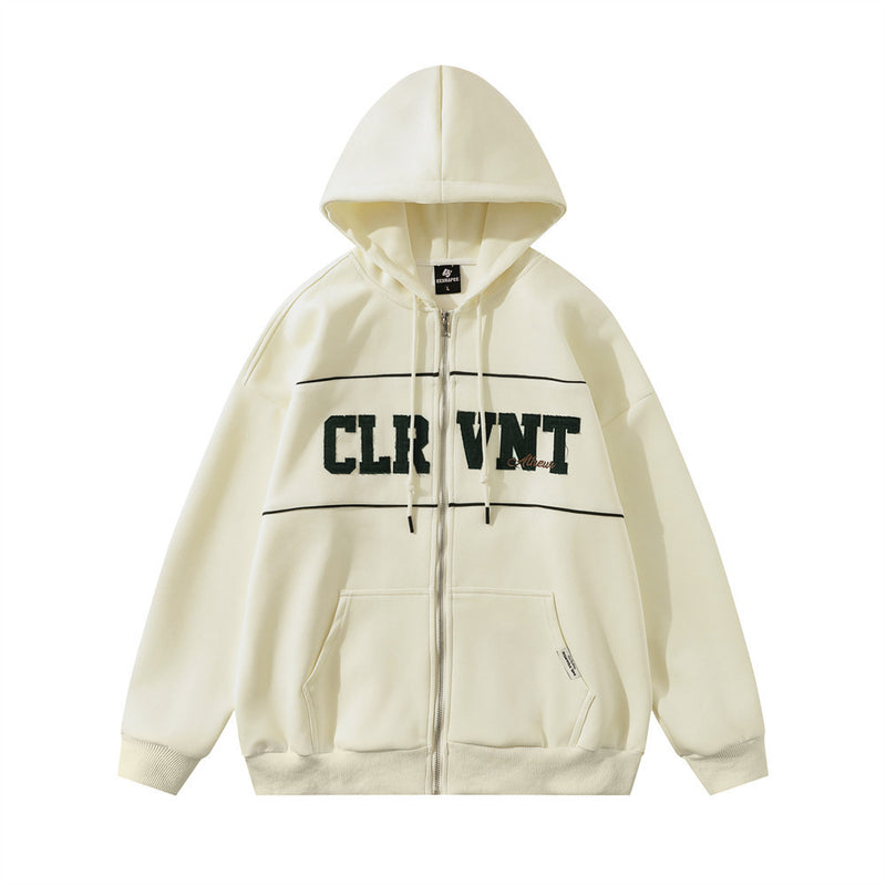 patch letter hooded coat, view 2 - MRSLM