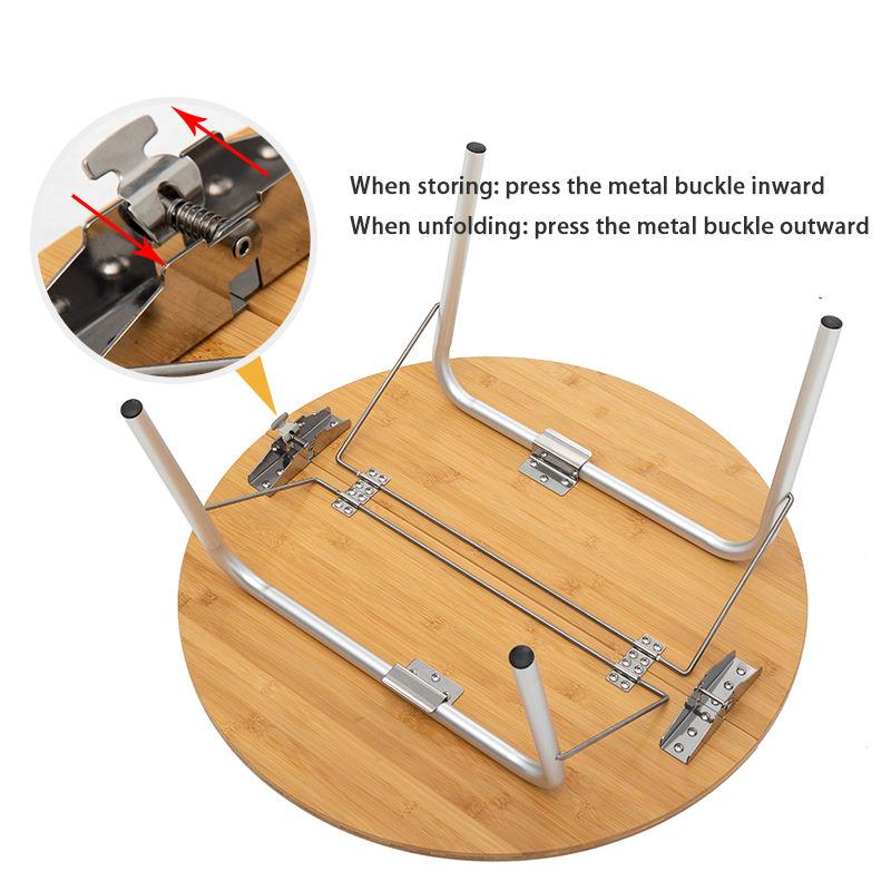 portable bamboo folding table, view 7 - MRSLM