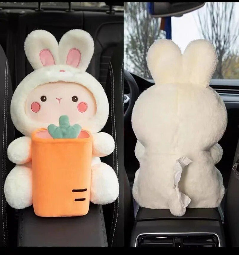 Plush cartoon car tissue holder, view 2 - MRSLM