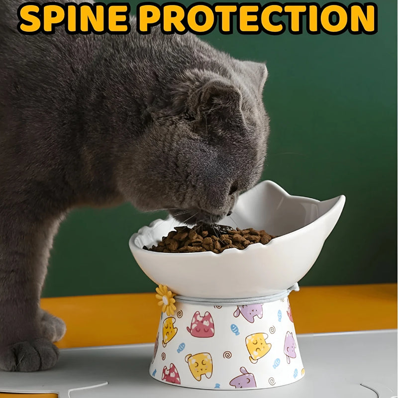 elevated ceramic cat bowl, view 12 - MRSLM