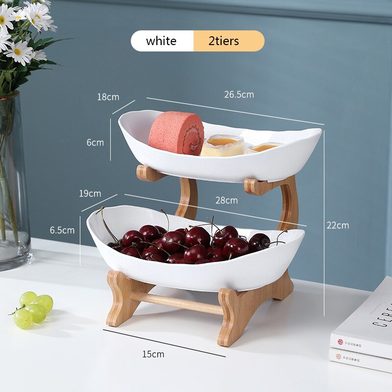 partitioned oval tiered serving plates, view 7 - MRSLM