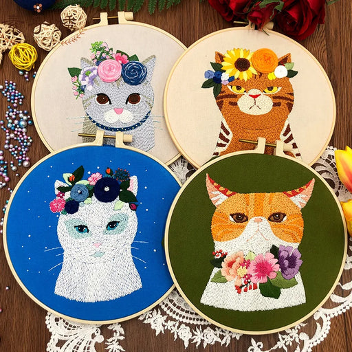 diy cat embroidery starter kit - MRSLM