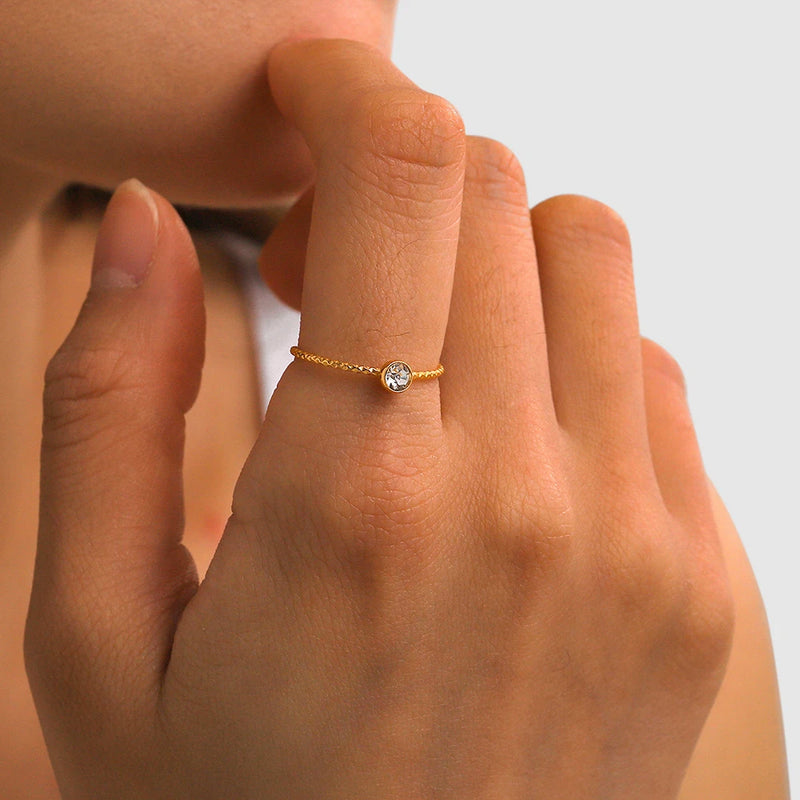 gold plated waterproof ring set, view 3 - MRSLM