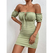 off-shoulder bodycon dress, view 3 - MRSLM
