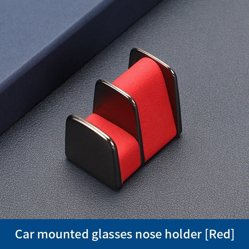 Luxury Leather & Zinc Alloy Car Glasses Holder