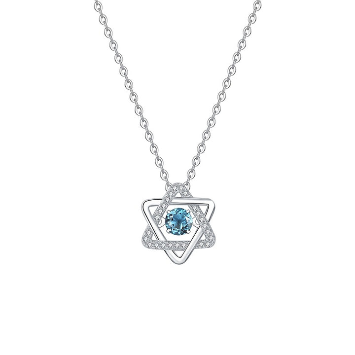 Women's S925 Sterling Silver Natural Topaz Necklace