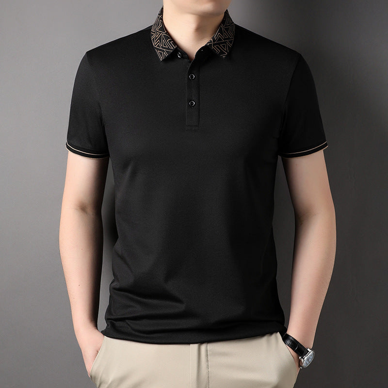men's polo collar thin T-shirt, view 9 - MRSLM