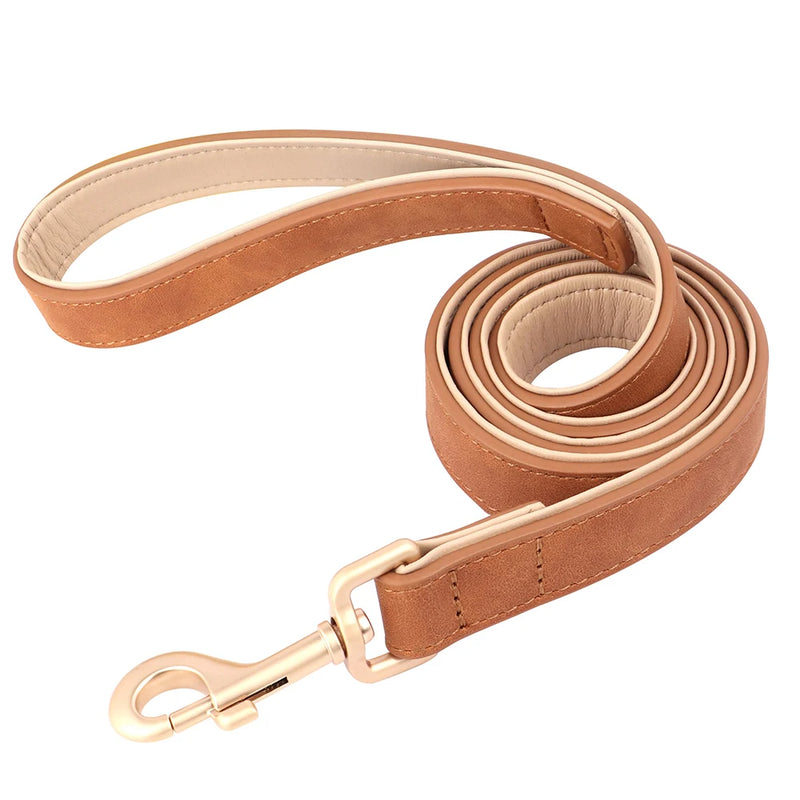 soft padded pu leather dog leash, view 6 - MRSLM