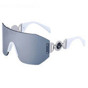 oversized shield rimless sunglasses, view 4 - MRSLM