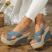 thick sole wedge heel sandals, view 4 - MRSLM