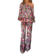 digital print long sleeve two-piece suit, view 10 - MRSLM
