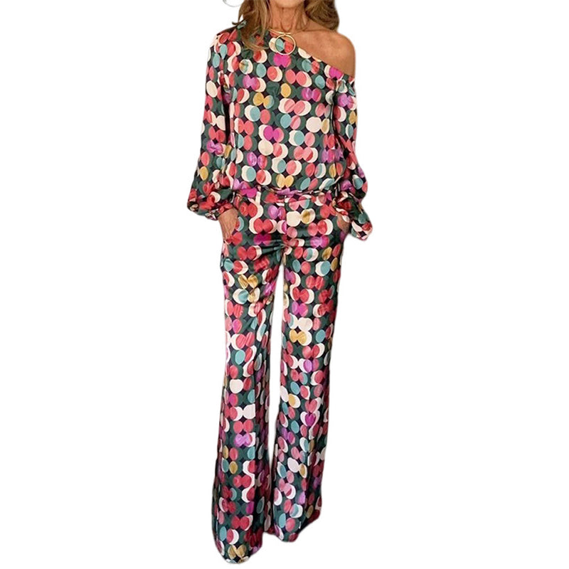digital print long sleeve two-piece suit, view 10 - MRSLM