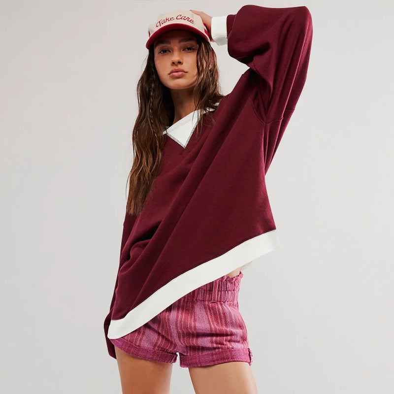 patchwork loose knit pullover, view 4 - MRSLM