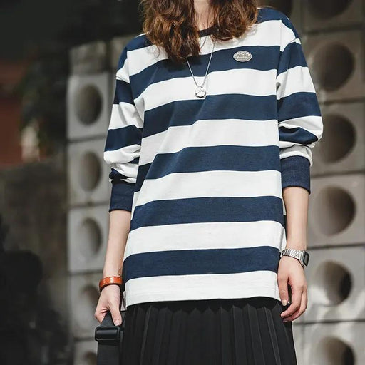 vintage oversize stripe long sleeve t-shirt - MRSLM