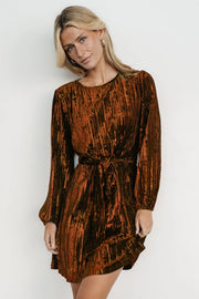 elegant velvet long-sleeved dress, view 5 - MRSLM