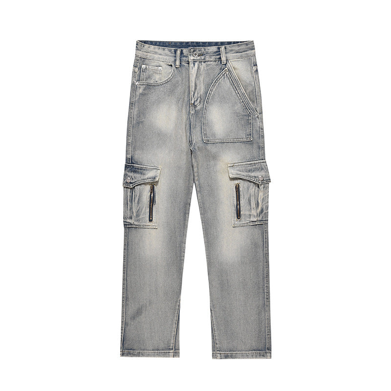 Retro multi-pocket workwear jeans, view 6 - MRSLM