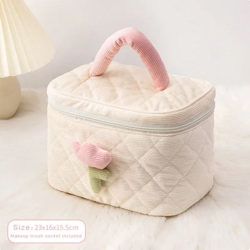 tulip corduroy cosmetic bag, view 4 - MRSLM