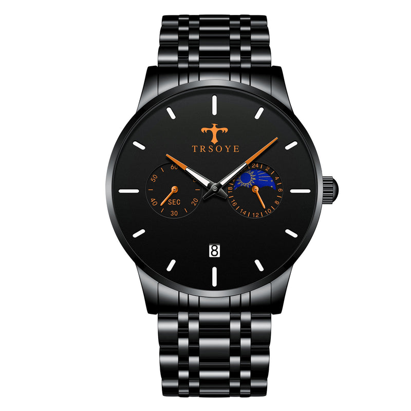 men's steel band quartz watch, view 4 - MRSLM