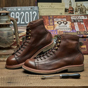 handmade british men's motorcycle leather boots - MRSLM