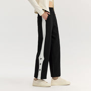 wide leg pants with elastic waist, view 6 - MRSLM
