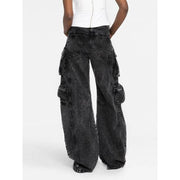 high waist camouflage casual jeans, view 8 - MRSLM