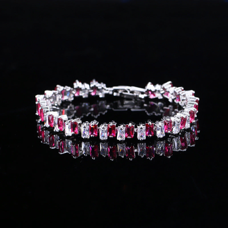 square zircon bracelet, view 2 - MRSLM