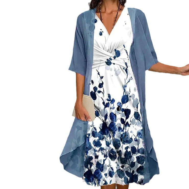women's chiffon dress and coat two-piece suit, view 2 - MRSLM