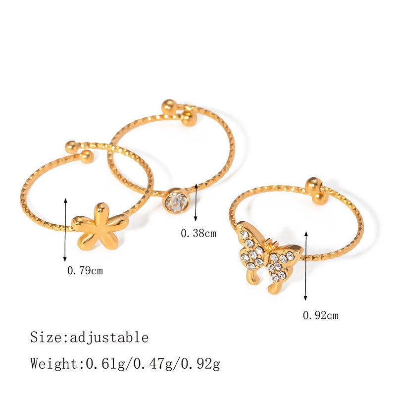 gold plated waterproof ring set, view 2 - MRSLM