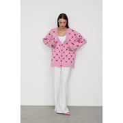 Heart print knitted cardigan, view 4 - MRSLM