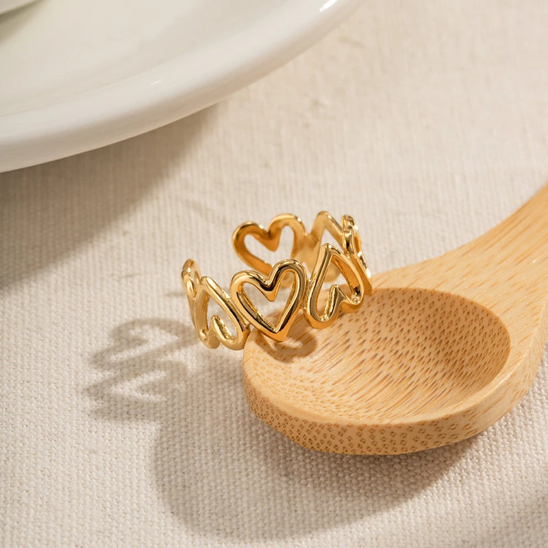 adjustable heart open ring, view 4 - MRSLM