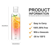 transparent plastic time marker water bottle, view 6 - MRSLM